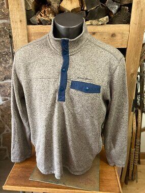mens XL extra large Eddie Bauer fleece jacket coat pullover 1/4 quarter snap